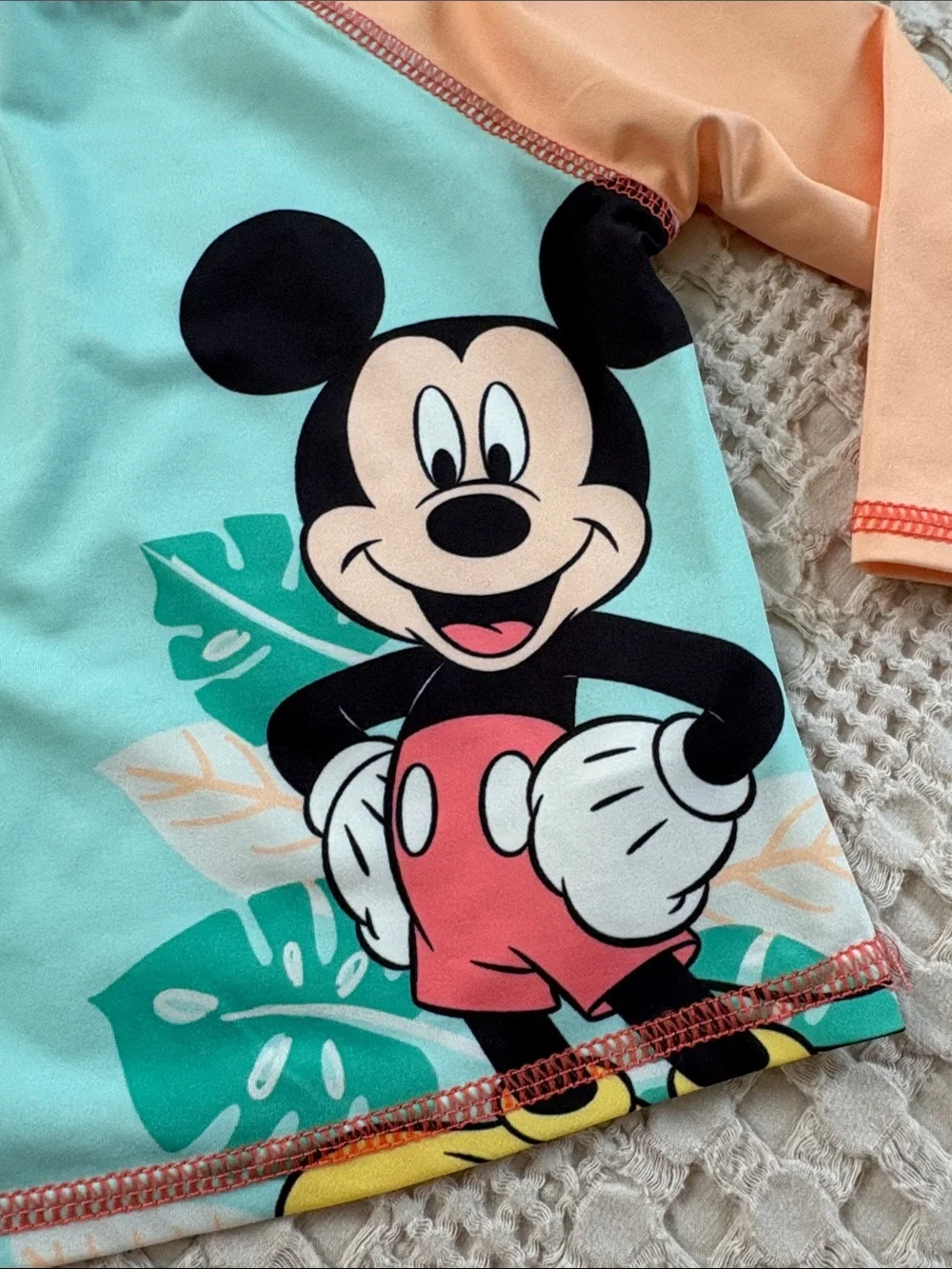 Disney Baby Mickey Mouse 2-Piece Rash Guard & Trunks Swim Set 6-9 Months